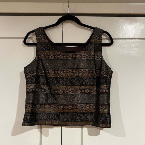 Vintage Metallic Crop Top by Positive Attitude Petite - Picture 2 of 7